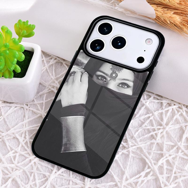 Muslim Islamic Arabic Hijab Face Gril Eyes Koran Shockproof Phone Case for iPhone 17 Air 16e 15 11 12 14 13 Pro Max Cover Coque