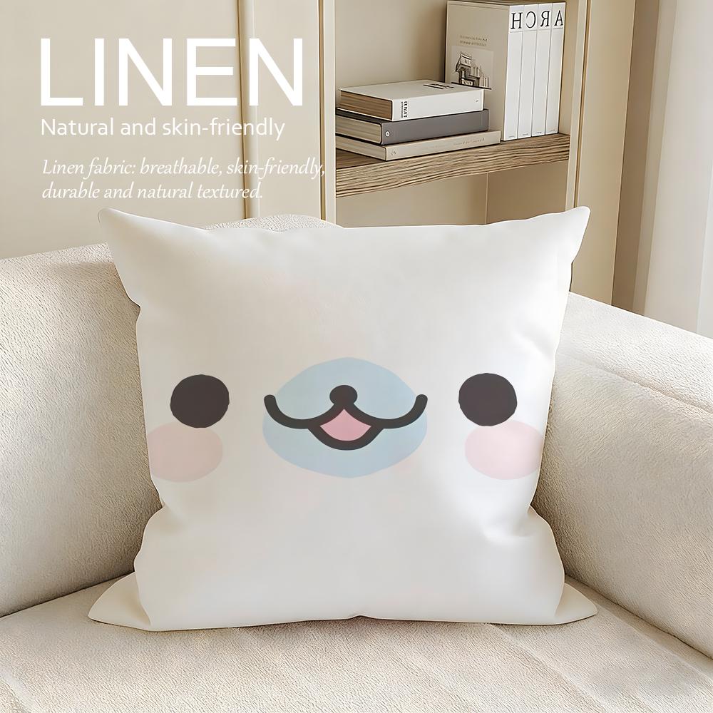 Cute Yurumofu Seal Cushion Cover Pillowcase Set Pcs x x Breathable Washable Sofa Cushion Cover