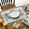 Pumpkins Eucalyptus Leaves Fall Placemats Set of 4, 12x18 Inch Autumn Thanksgiving Harvest Vintage Table Mat for Party Dining Decoration