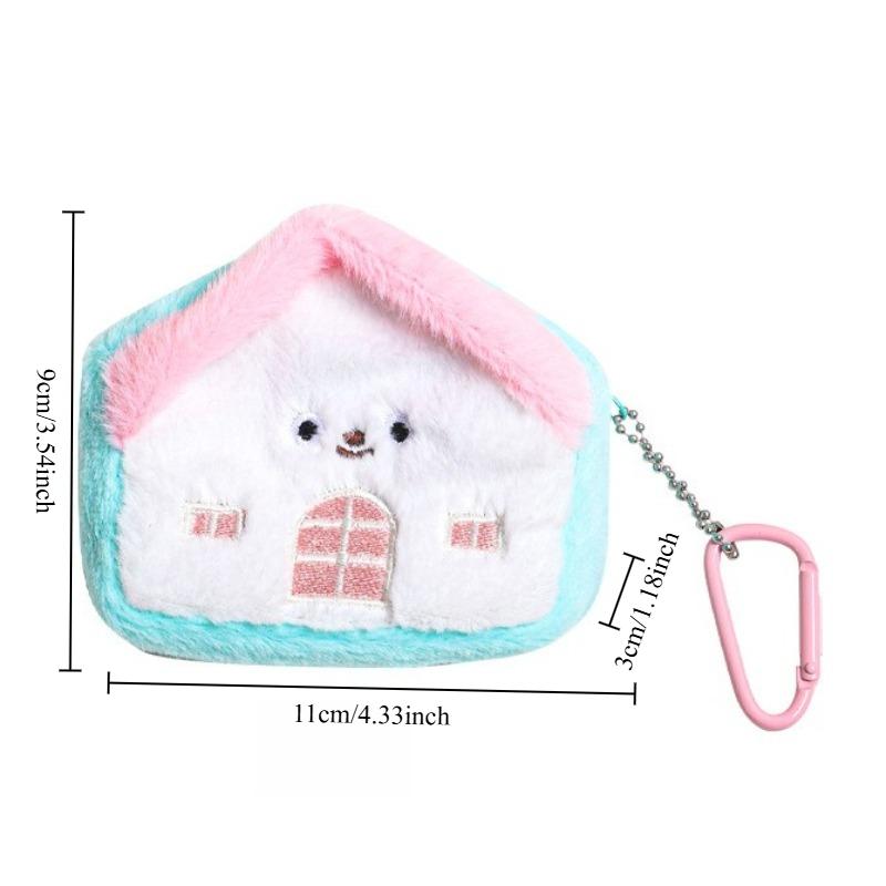 

1pc Creative Small House Zero Wallet Headphones Data Cable Storage Bag Portable Sanitary Cotton Bag Girls Backpack Pendant