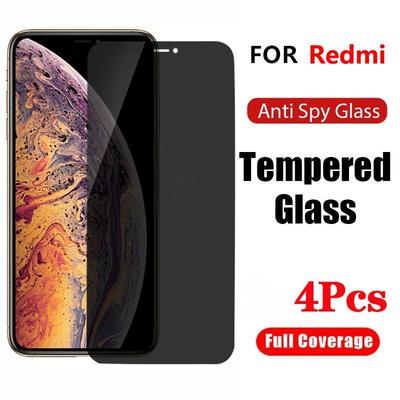 4Pcs Anti-Spy Privacy Tempered Glass Xiaomi Mi Redmi Note 13 13C 12S 12 12C 11S 11 11E 10C 10S 10 9 9S 8 10S 9T 9T10T A1Tempered Glass Protective Film