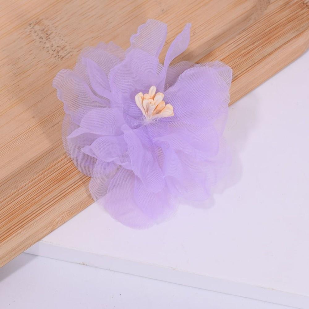 10Pcs 3D Organza Artificial Flower Appliques  for Wedding Dress Hats Decoration фиолетовый