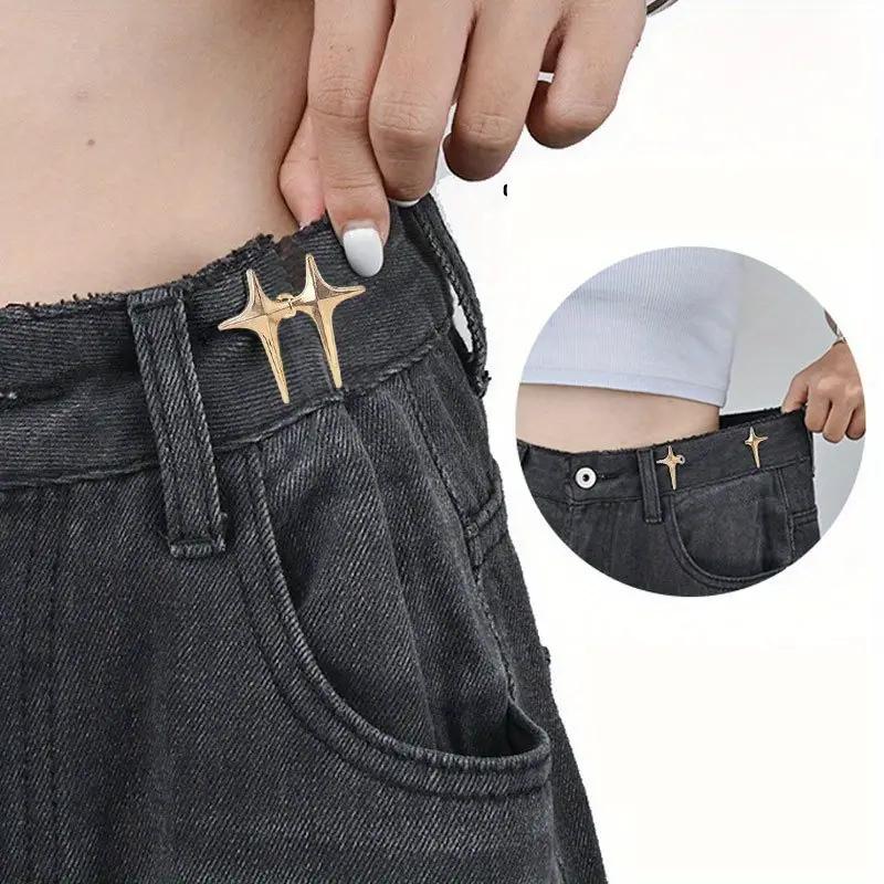 1 Pair Cross Star Waist Buckle Buckle Detachable No Nail No Stitch Waist Button Waist Circumference Change Waist Artifact