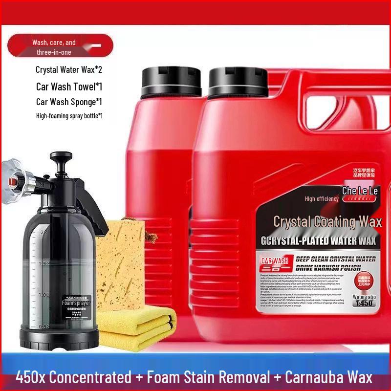 Crystal Car Wax: High-Foam Water Wax for White & Black Cars, Powerful Stain Remover, Damage-Free Shine