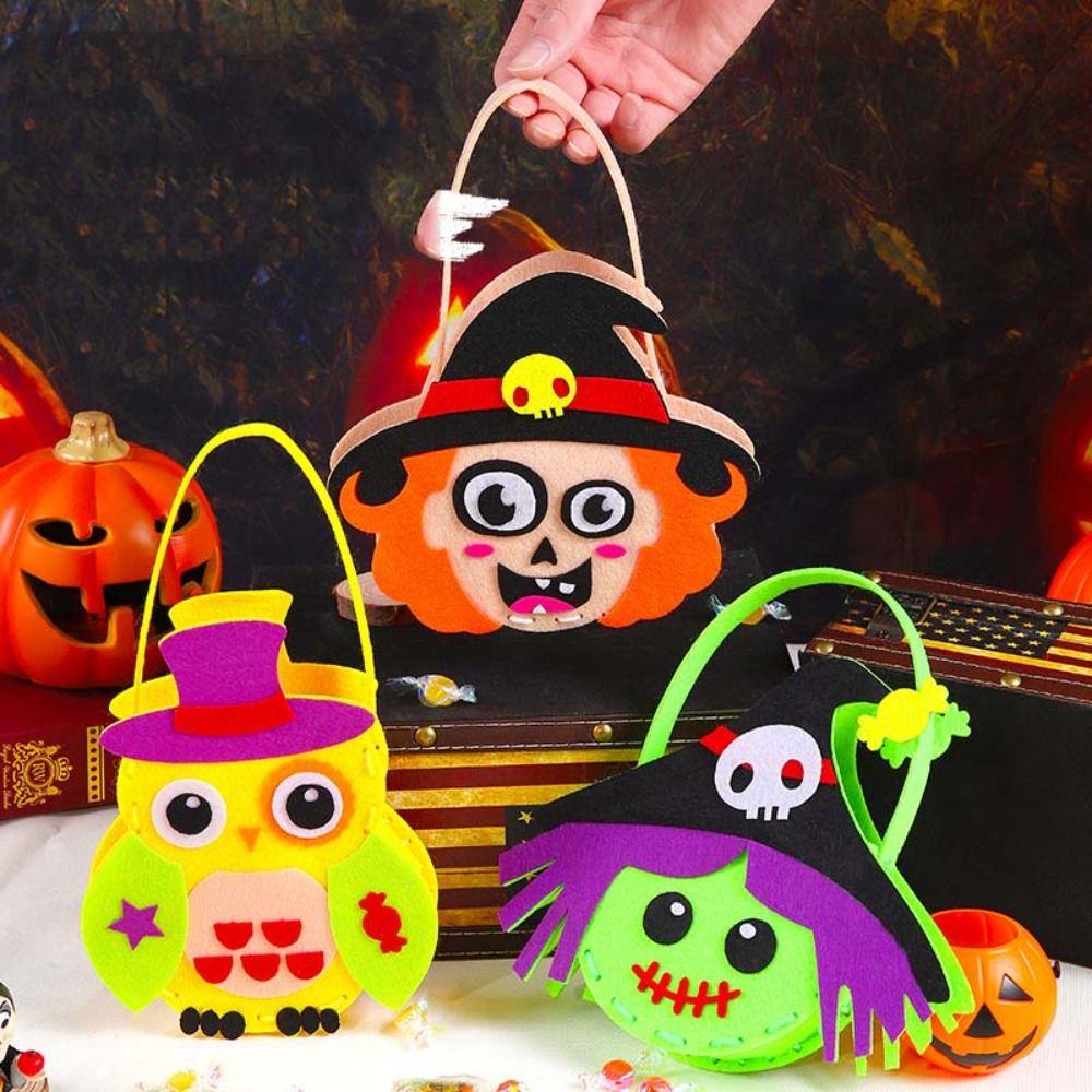 Non-woven Fabric DIY Halloween Candy Bag Ghost Bat Pumpkin Handbag Halloween Gift