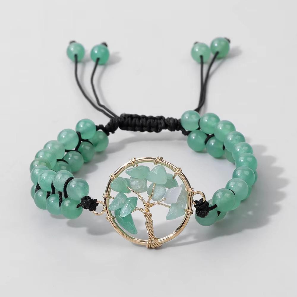 Natural Crystal Double-Layer Tree of Life Bracelet