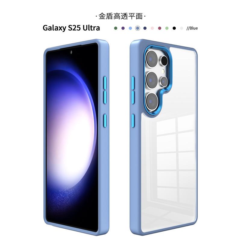 Applicable to Samsung s25 mobile phone case Amazon wholesale transparent hard case anti-drop s25plus metal lens protective case