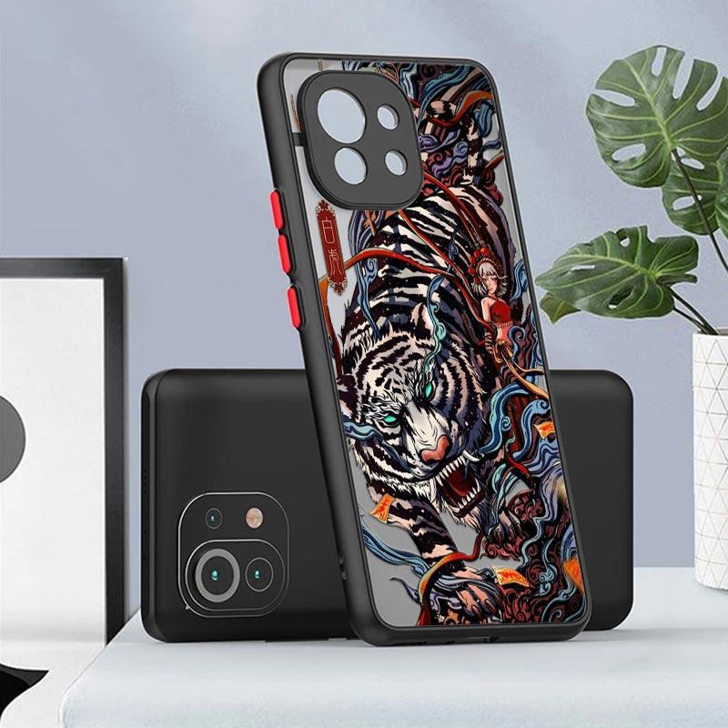 Cool Tiger Dragon Cloud Phone Case For Xiaomi Mi 11 Lite 5G NE 12 12T Pro 11T 9 10 Cover POCO X3 NFC F3 M3 M4 X4 Pro Matte Funda