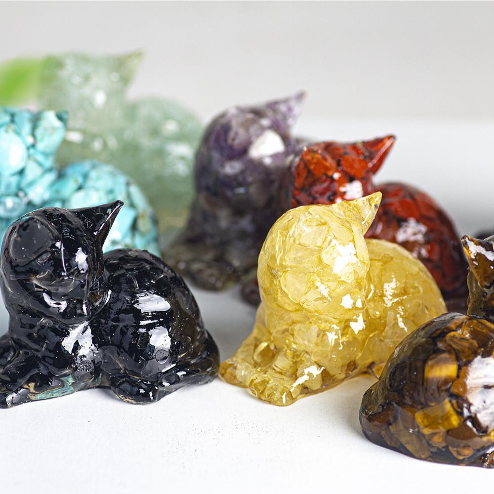 Animal Resin Desktop Decor With Crystal Chips For Gift And Home Office