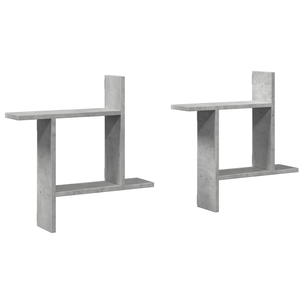 Wall Shelves 2 pcs. Concrete Grey 50 x 12 x 50 cm Engineered Wood