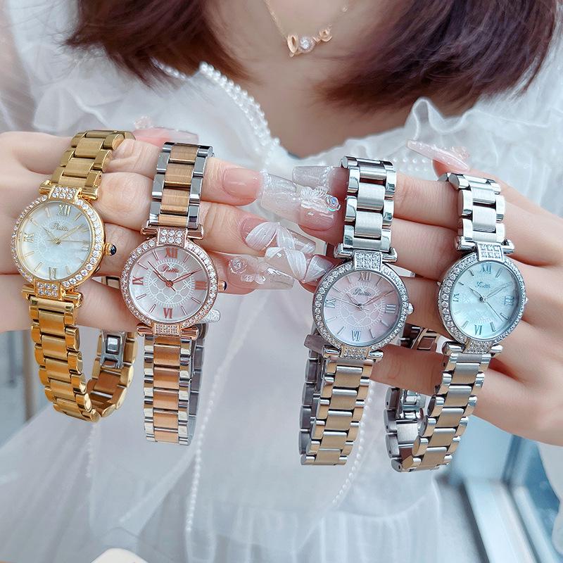 Scottie Women's 9611C Versatile Leather Strap Watch, Mother-of-Pearl Dial, Diamond-Set, TikTok Style