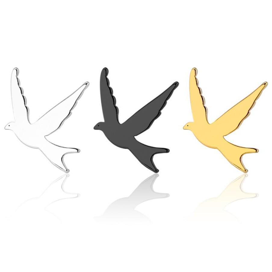 Korean Style Stainless Steel Swallow Bird Stud Earrings