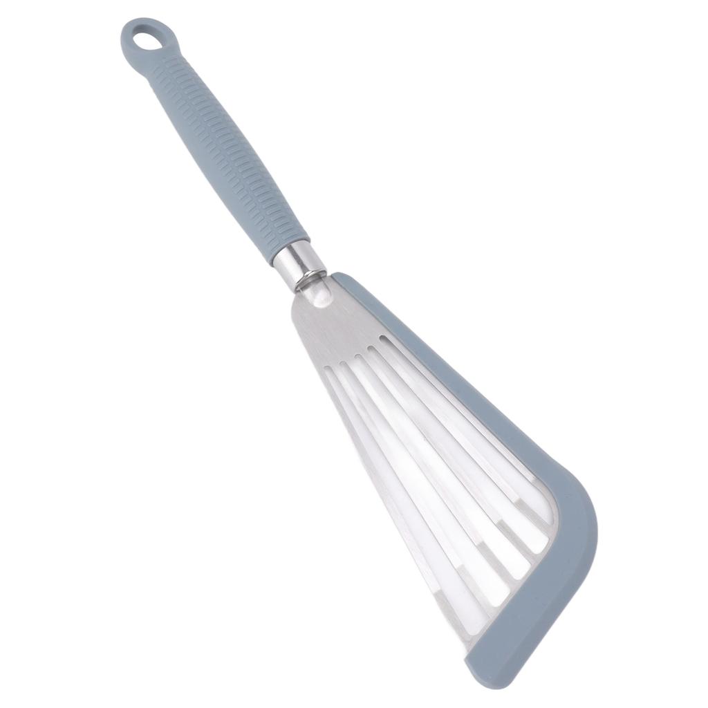 Silicone Fish Spatula Stainless Steel Slot Nonstick Coating Spatula for Frying Beefsteak Egg Grey