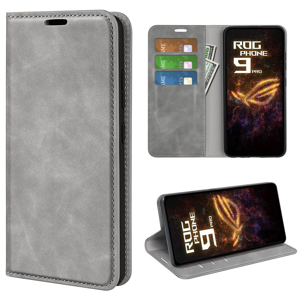 

Для Asus ROG Phone 9 Pro 5G Чохол Шкіра На дотик Шкіряний Гаманець Чохол для телефону Grey