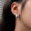 Korean Style Geometric Round Ball Earrings: Retro Fashion Ear Cuffs & Clips for Women, Trendy and Cool Hip Hop Ear Ornaments
