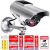 Co-Goods Security Camera Dummy (Easy Security) with Realistic Metal Arm and Latest LEDs (Includes Rechargeable Battery and Multilingual Security Stick
