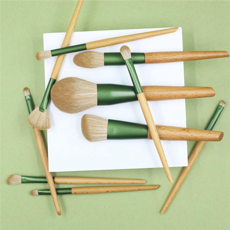 AEE4-10 Pieces Full Makeup Brushes Loose Powder Brush Foundation Brush Nose Shadow Brush Soft Fiber Hair