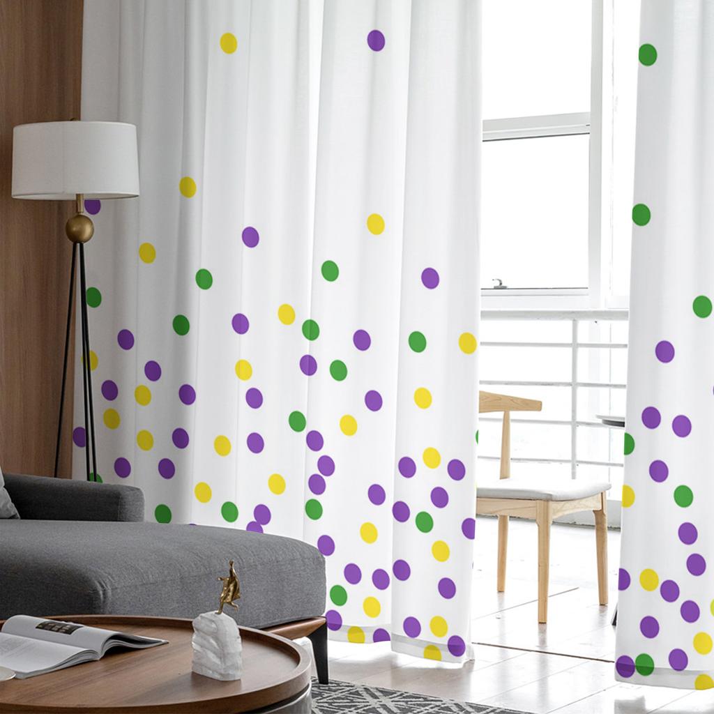 Geometric Circle Tulle Curtains For Living Room Sheer Curtain Bedroom Voile Decorative Window Treatments