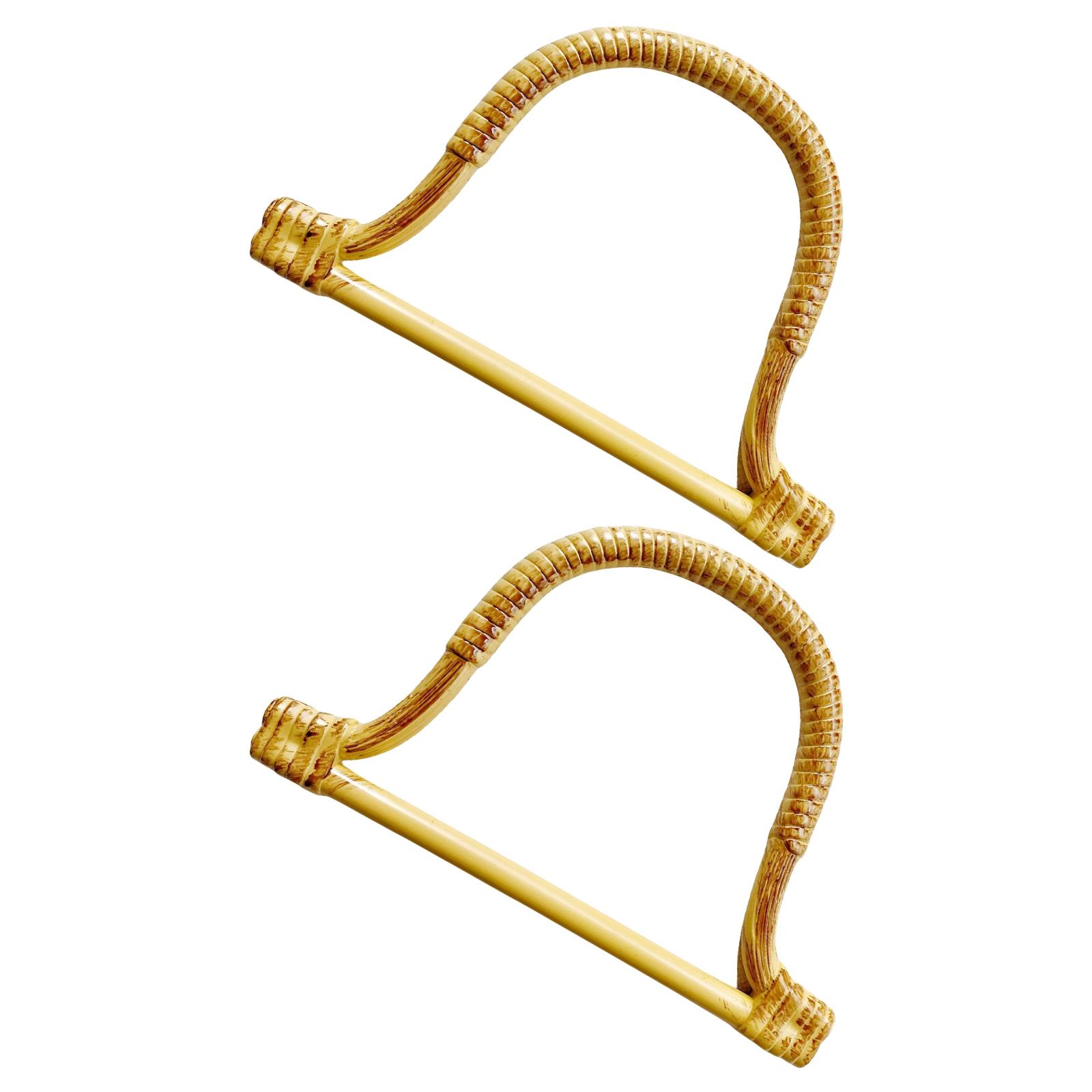 

2 шт. Удобные Практичные Пластиковые Плетеные Ротанговые Ручки Запасные Аксессуары Для Больших Сумок и Пляжных Сумок L