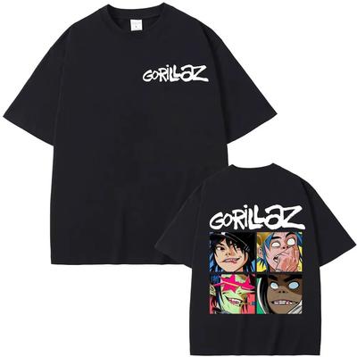 Gorillaz Rock Band Vintage Cartoon Graphic TShirt Unisex Harajuku Style Classic Oversized 100 Cotton Streetwear TShirt