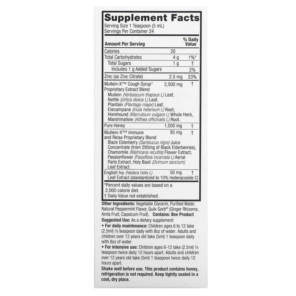 Nature'S Answer, Natural Mullein-X Cough Syrup, 120Ml(4Fl Oz)