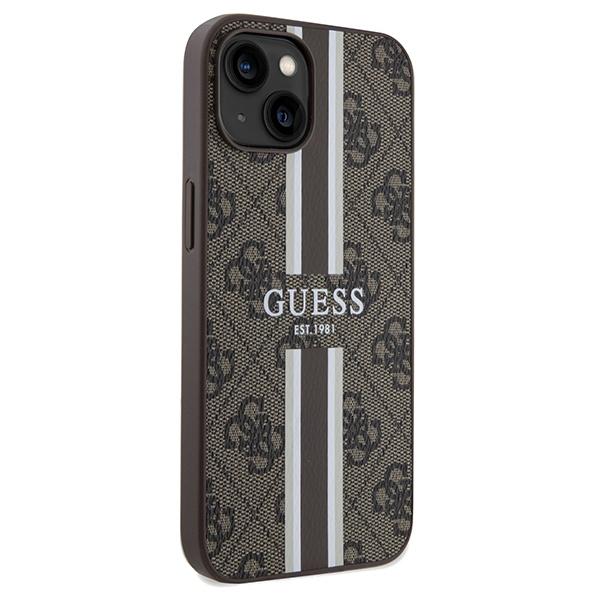 Guess Guhmp15Sp4Rpsw Iphone 15 / 14 / 13 6.1 Brązowy/Brown Hardcase 4G Printed Stripes Magsafe
