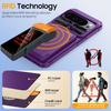 With Card Holder Sliding Camera Cover And Stand For Google Pixel 10 Pro XL Phone Case, Anti-Fall PC+TPU Wallet Case-Purple