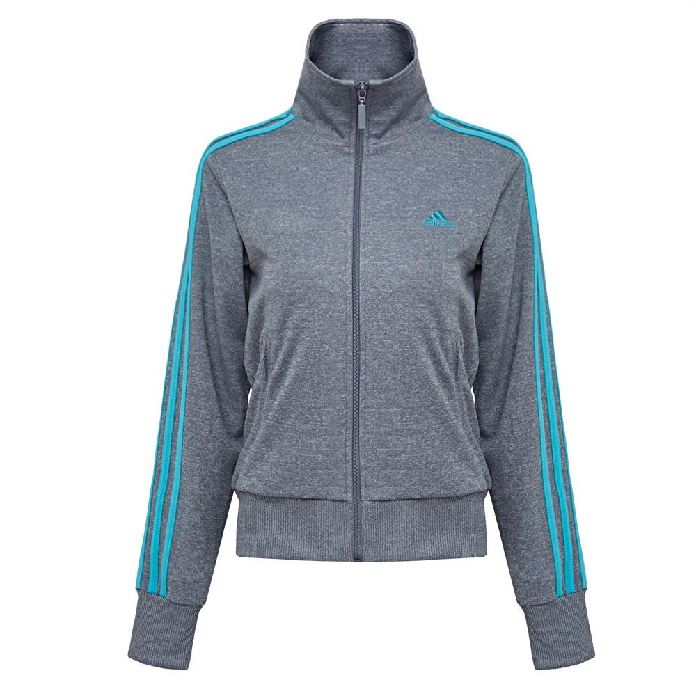 

Adidas Knitted Stand Collar Zipper Striped Jacket Women jackets B76191 S