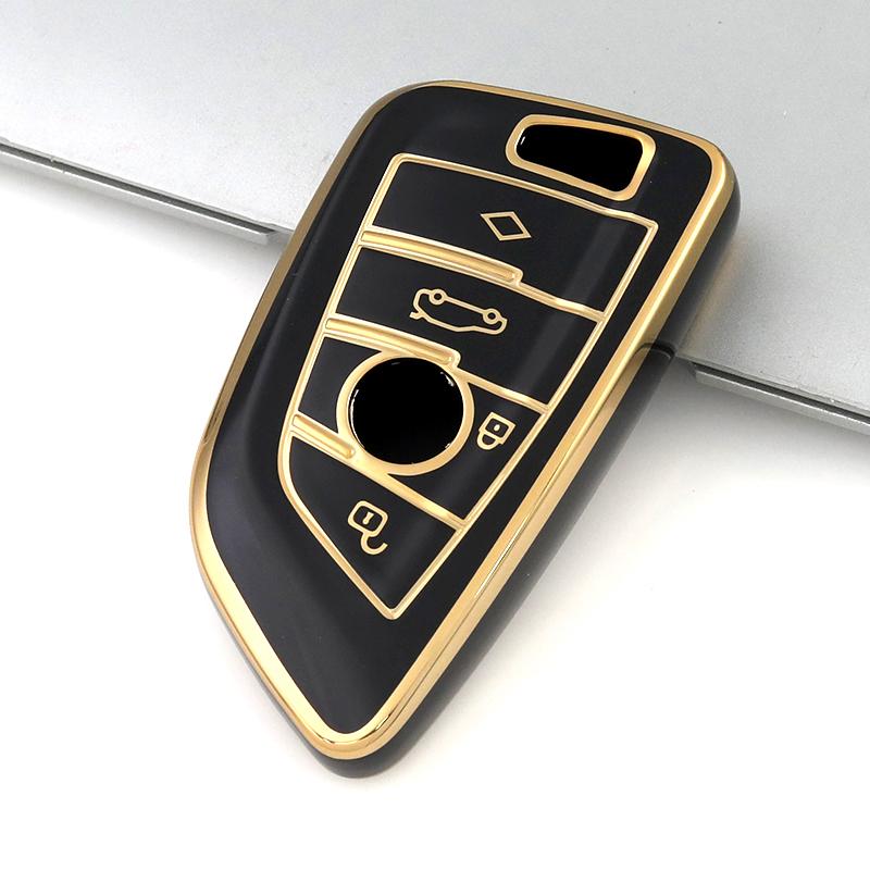 

4 кнопки для BMW G20 G30 E46 E60 E90 X3 X5 X6 F15 F16 F45 F46 7 серии G11 F48 F39 новый чехол для автомобильного ключа из ТПУ защитный чехол чёрный