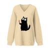 Women's V-neck Dropped Shoulder Halloween Print Sports Sweatshirt Top