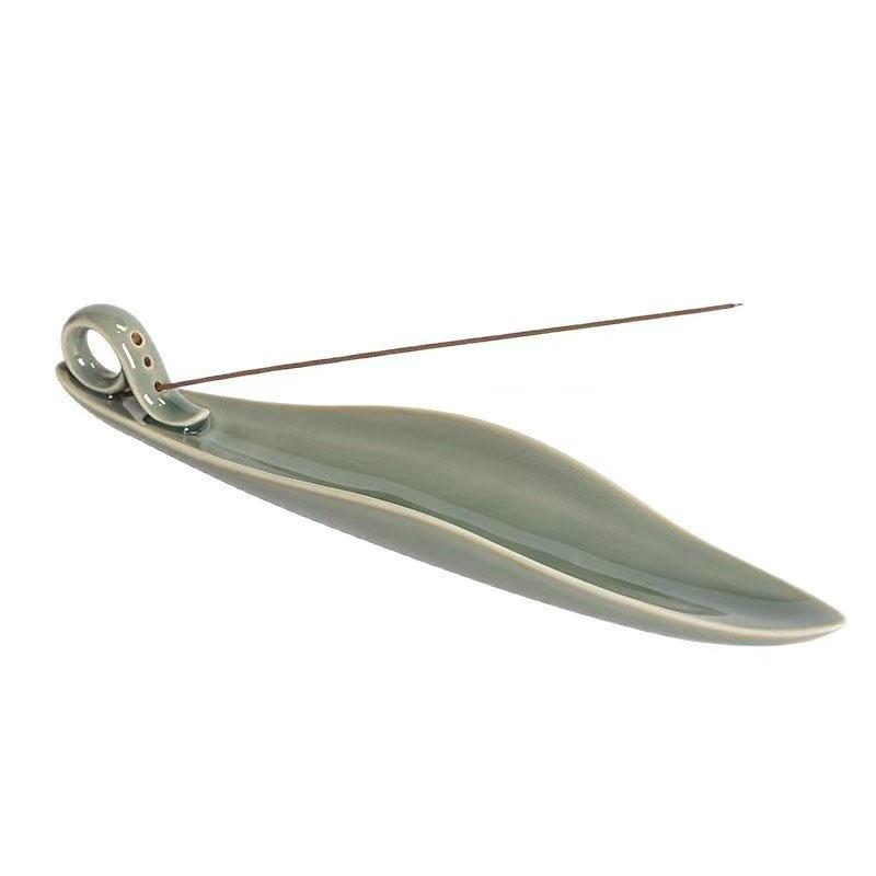 9" Length Incense Stick Holder with 3 Holes, Ceramic Incense Ash Cather for Counters, Meditation Room, Yoga, Home, Office