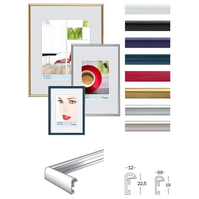 Cadre photo - walther - galeria kb440h - 40x40 cm - argent - contemporain