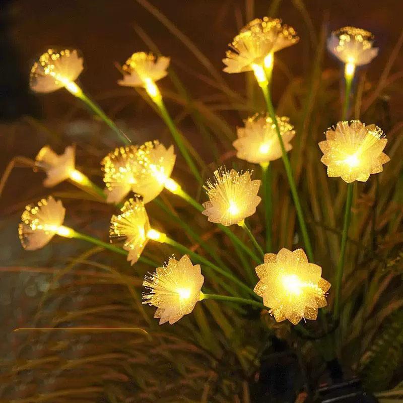 

Solar Fiber Optic Flower LED Lights 6 8 10 Heads Warm Light Outdoor Garden Lawn Decor Mood Lamp for Party Yard Patio Landscaping 1pcs 6LED