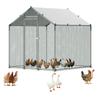 VEVOR Metalen Kippenhok, 2x2x2m Grote Loopren voor Kippen met Deksel, Kippenhok met Torentje en Beveiligingsslot