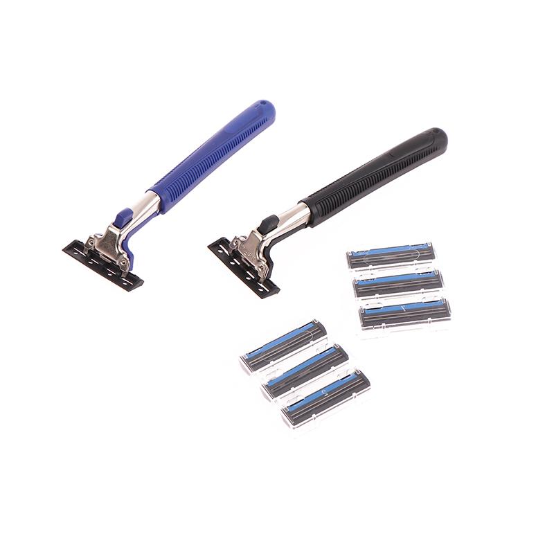Buy 1 Handle +6Pcs Razor Blades For Men 2 Layer Facial Care Shaver