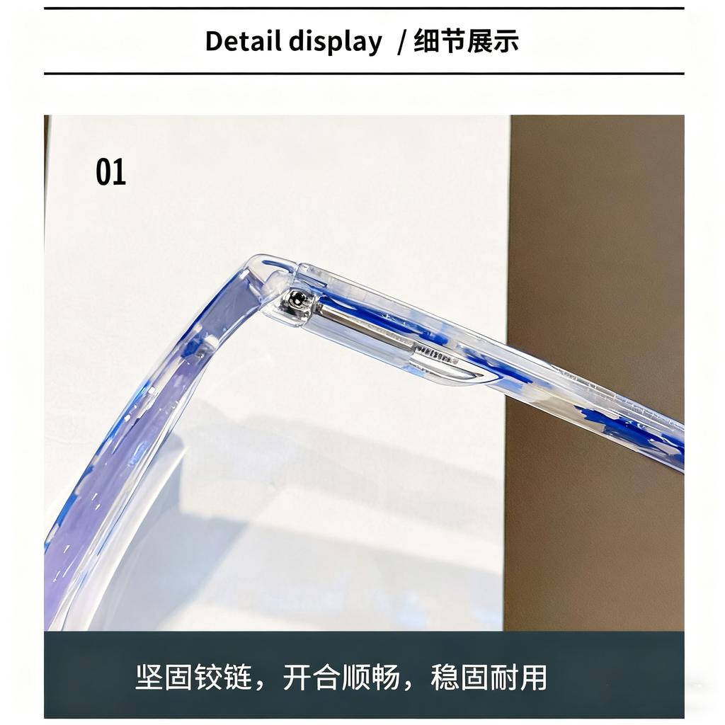 Large Frame Anti Blue Light Reading Glasses 3colors Fashion Printing Far Sight Eyeglasses Women Personality Decorative Eyewear