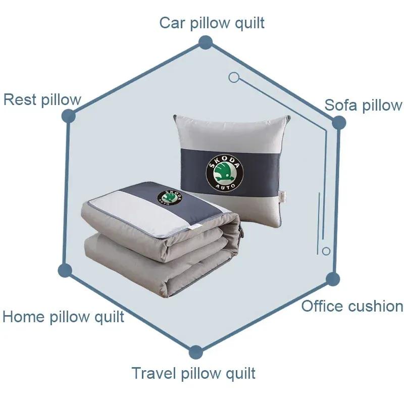 Car Seat Cushion Quilt Blankets Throw Pillow for Skoda Yeti Karoq Fabia Superb Rapid Felicia Kodia Kamiq Octavia Accessories