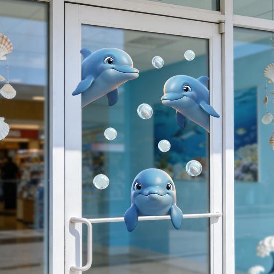 under The Sea Window Mermaid Animal Whale Clings Ocean Turtle Octopus Seahorse