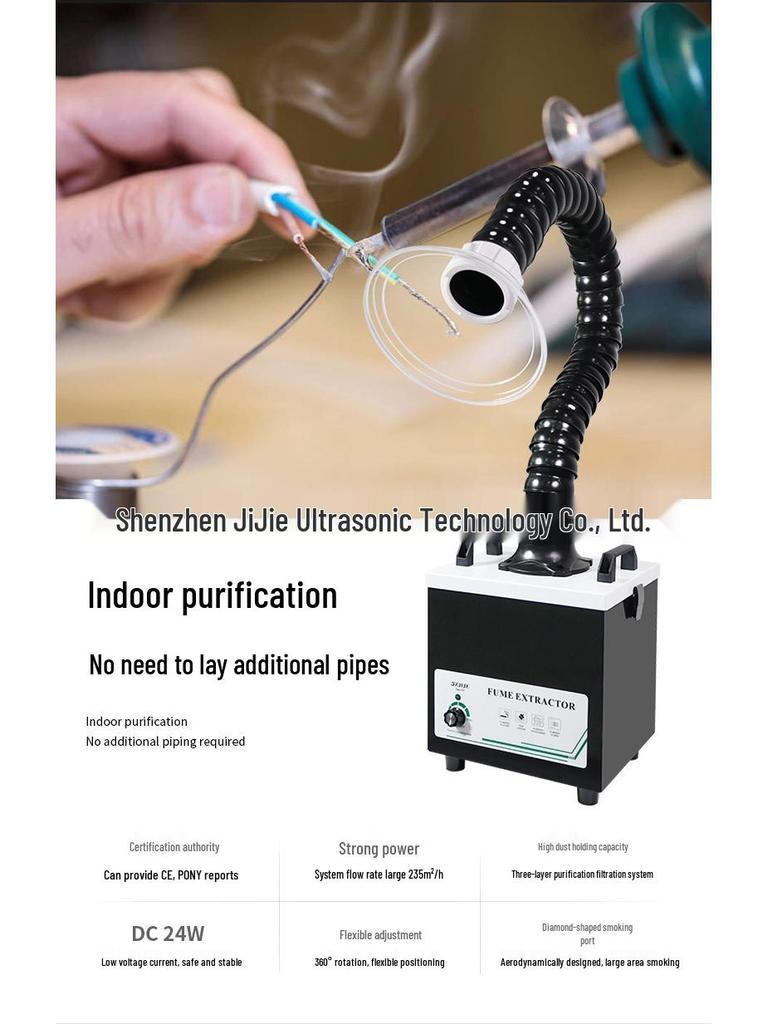 Extractor portabil de fum de lipit cu filtru marcat cu laser