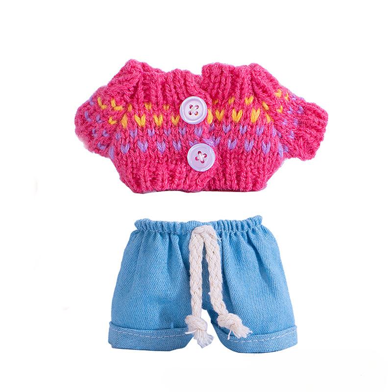 Sweater Jeans for 15-17Cm Labubu Plush Stuffed Doll Outfits DIY Mini Dolls Clothing Accessories