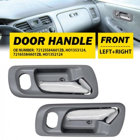 2X Front Bezel Gray Chrome Lever L+R Door Inner for Handle Honda Accord Odyssey
