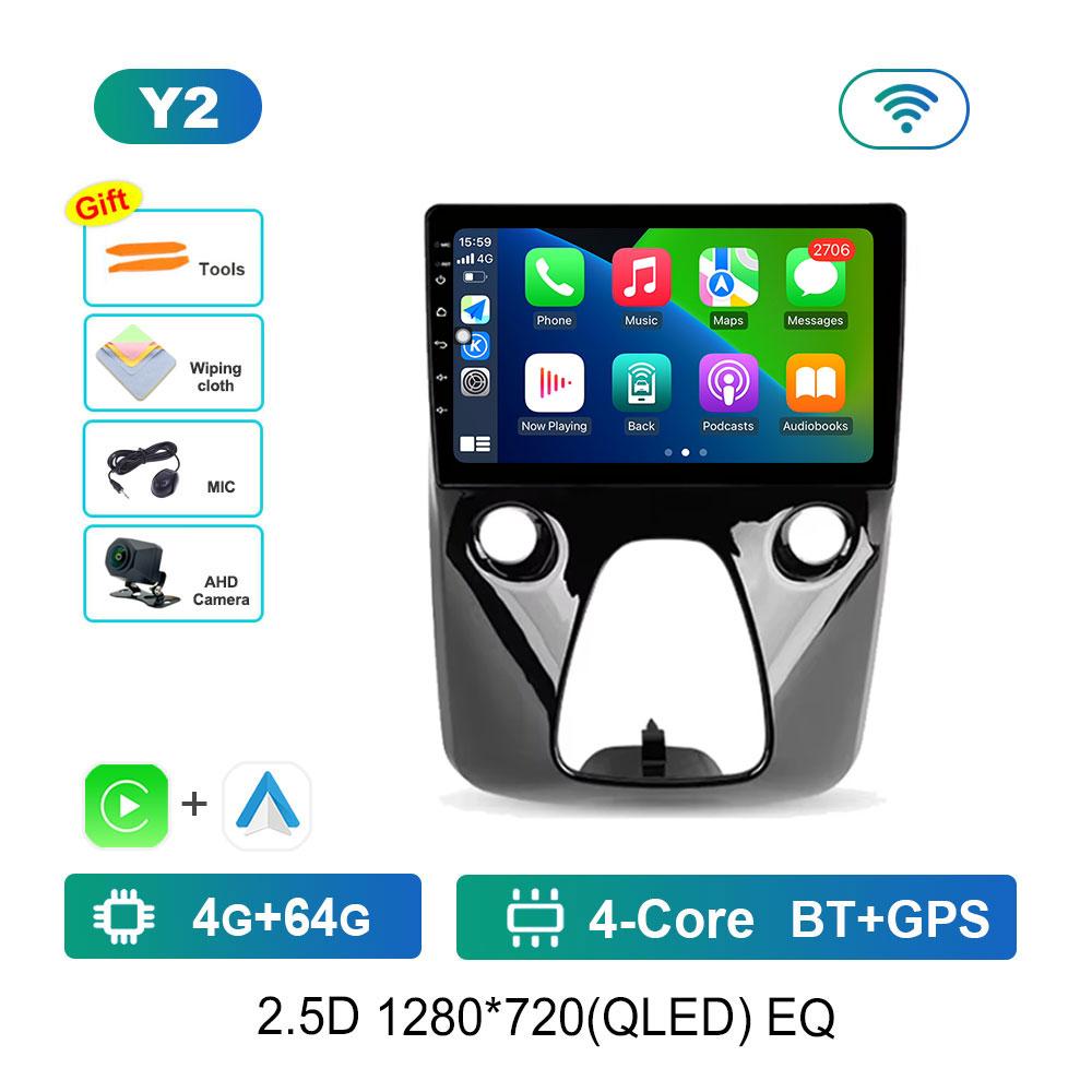 Navigation GPS Car Video Multimedia Player for Toyota Aygo For Peugeot 108 For Citroen C1 2016 - 2020 Android OS WiFi BT 4G