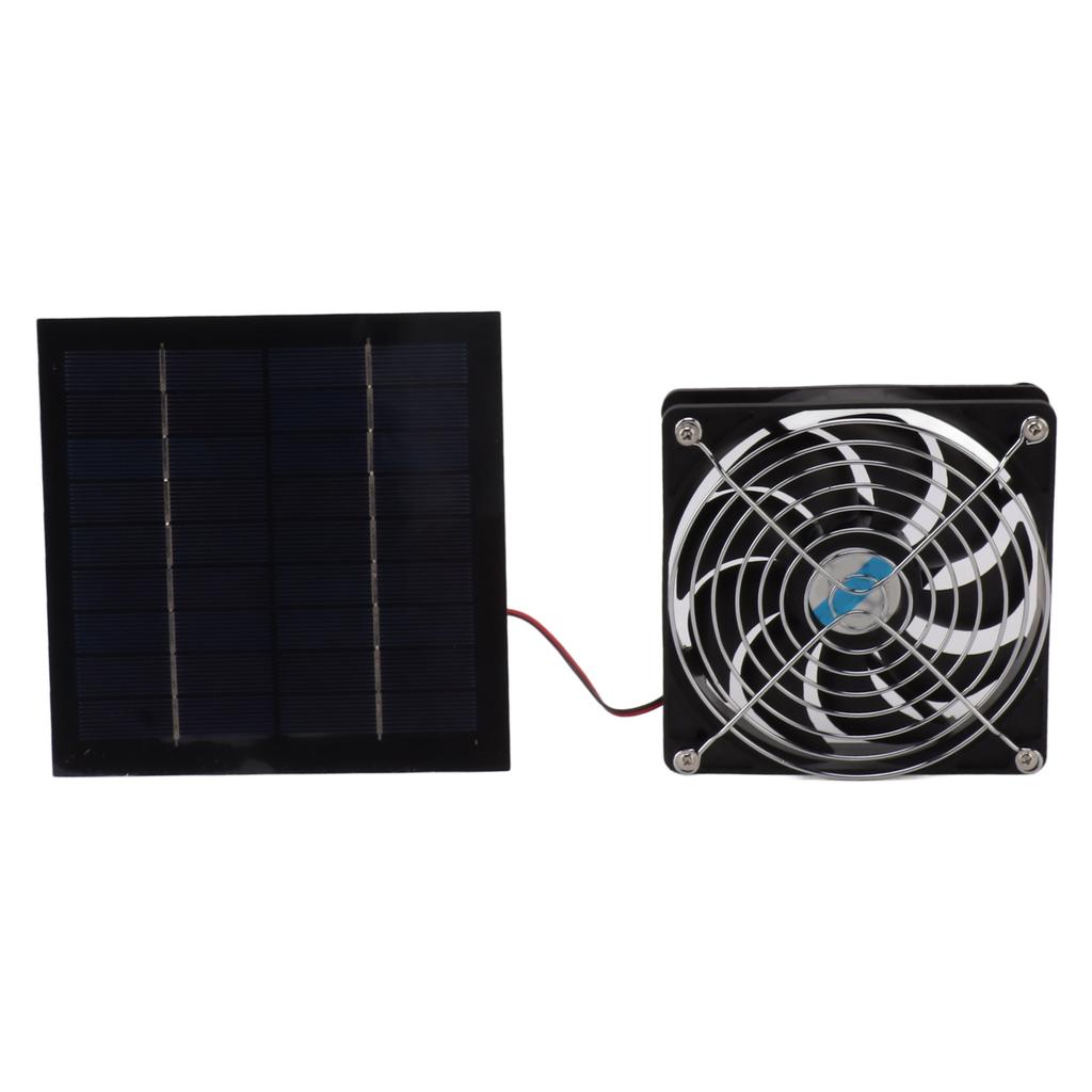20W Solar Powered Exhaust Fan Powerful 12cm Fan Portable Solar Panel Fan Kit for RV Greenhouse Pet House