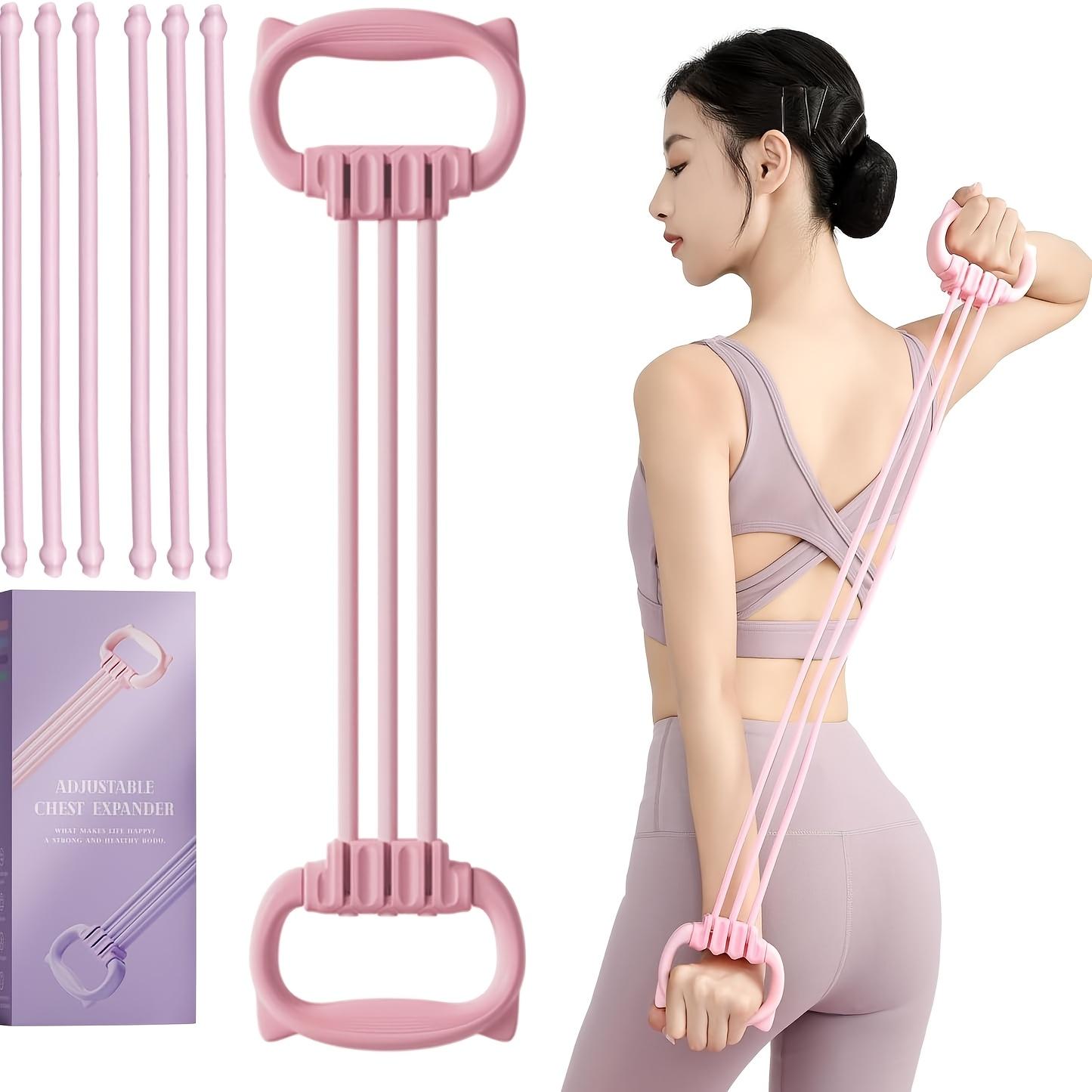 TPE Non‑Slip Yoga Resistance Bands, Stretch Exercise Bands for Full‑Body Fitness розовый