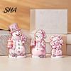 Indoor Winter Decorations 3PCS Christmas Snowman Wooden Ornaments, Decorative Cute Festive Figures, Rustic Holiday Ornaments High-definition Printing