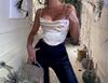 Sexy Women's  Suspender  Vest Rhinestone - Strapped Satin Crop Camisole: Chic & Sparkly, Multiple Colors Available
