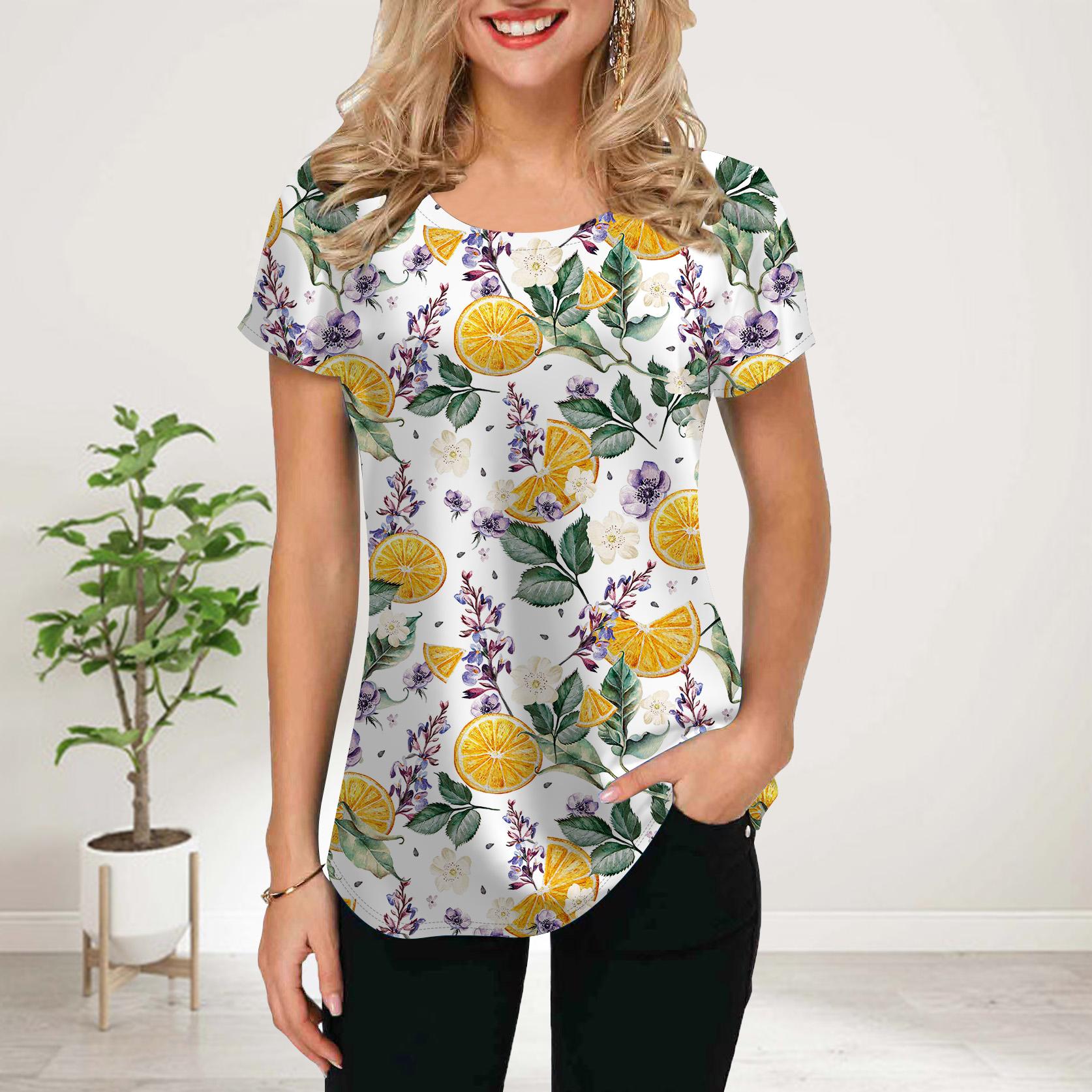 

Женская летняя футболка с принтом желтого лимона, футболки с коротким рукавом, повседневные топы с принтом 8XL жёлтый