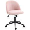 Teddy Fleece Office Chair with Wheels - Light Pink