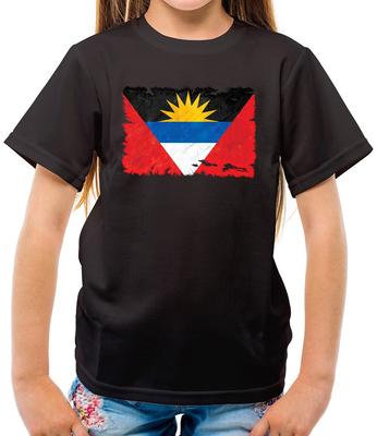 Antigua und Barbuda Grunge Stil Flagge - Kinder T-Shirt - Antiguan - Barbudan