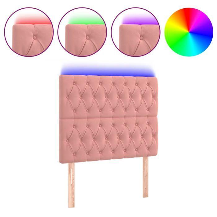 VidaXL Tête de Lit à LED Meuble de Chambre à Coucher Accessoire de Lit Simple Tête de Cadre de Lit Intérieur Rose 3122807